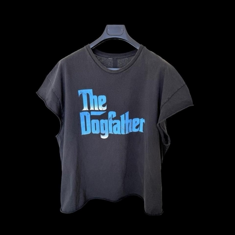 Vintage Snoop Doggy Dog The Doggfather  Cutoff Shirt Sz L/XL Black Faded